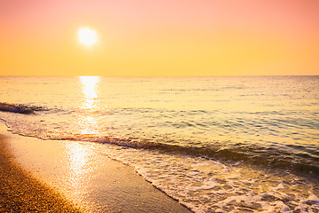 Image showing Sand beach and wave