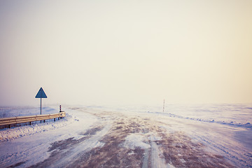 Image showing Snowy Land Road