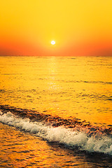 Image showing Sand beach and wave