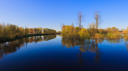 Image showing Reflection Of Trees In The River At Dawn