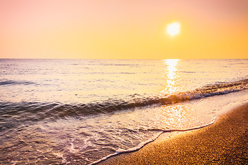 Image showing Sand beach and wave