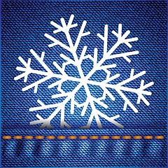 Image showing snowflake on jeans texture