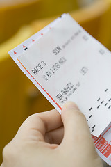 Image showing Bet slip for horse racing

