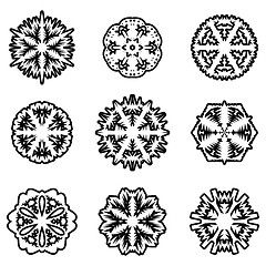 Image showing Set of snowflakes, vector illustration.