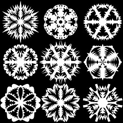 Image showing Set of snowflakes, vector illustration.