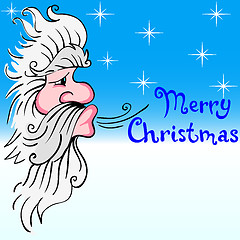 Image showing Santa Claus blowing wind