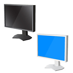 Image showing  lcd tv  monitor on white background. Vector illustration 