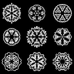 Image showing Set of snowflakes, vector illustration.