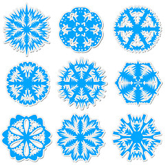 Image showing Set of snowflakes, vector illustration.