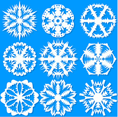 Image showing Set of snowflakes, vector illustration.