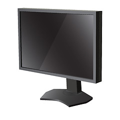 Image showing Black lcd tv  monitor on white background. Vector illustration 