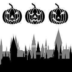 Image showing pumpkins for Halloween. Vector illustration.