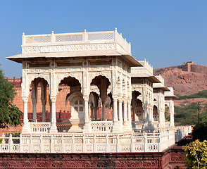 Image showing pavilions in Jaswant Thada mausoleum - India