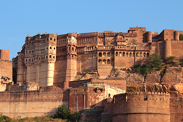 Image showing fort in Jodhpur in sunset light