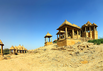 Image showing cenotaphs in Bada Bagh - Jaisalmer India