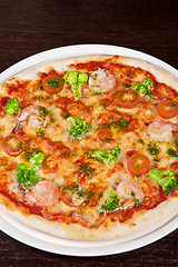 Image showing seafood pizza