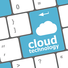 Image showing computer keyboard for cloud technology