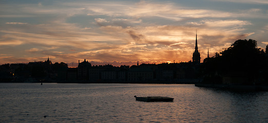 Image showing Stockholm sunset view 