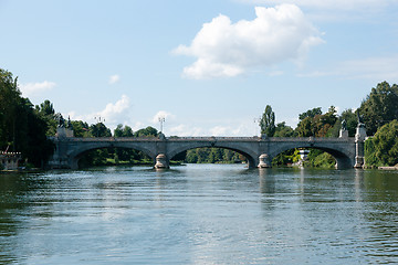 Image showing A bridge on Po river