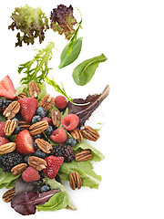 Image showing Spring Salad With Berries And Peanuts