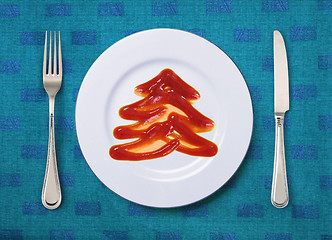 Image showing tomato sauce looks like fir-tree
