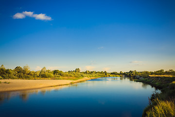 Image showing Wide Panorama Of A River And The Forest