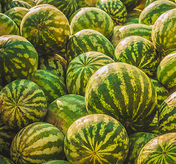 Image showing Watermelons were piled up