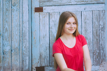 Image showing Young Blue-eyed Girl