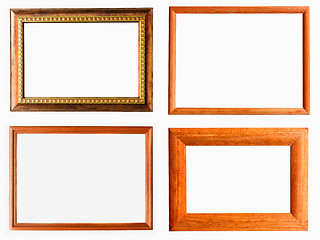 Image showing Vintage Photo Frame, Wood Plated, White Background.