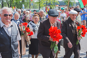 Image showing Unidentified veterans during the celebration of Victory Day. MIN