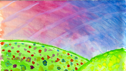 Image showing Watercolor Field
