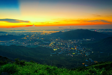 Image showing hong kong sunrise on mountain 