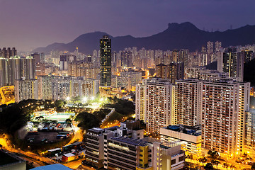 Image showing sunset hongkong city
