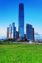 Image showing modern building at sunset, hongkong