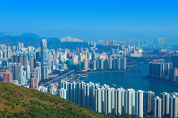 Image showing View of Downtown Kowloon Hongkong from Tsuen Wan