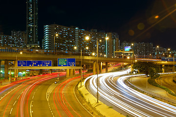 Image showing downtown skyline at night