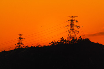 Image showing Electricity pylons 