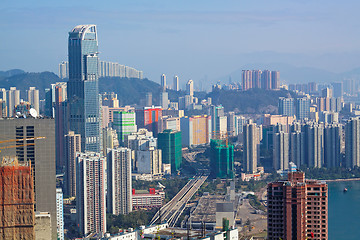 Image showing View of Downtown Kowloon Hongkong from Tsuen Wan