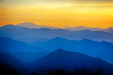 Image showing hong kong sunrise on mountain 