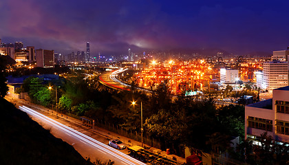 Image showing downtown city night