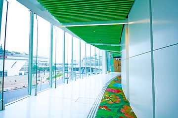 Image showing Hall of business building with light from window 