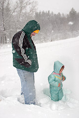 Image showing Playing in the Snow