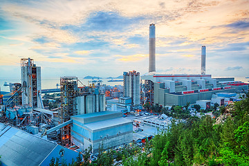 Image showing Gas storage spheres tank in petrochemical plant