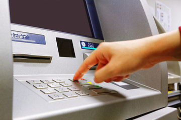 Image showing Press cancel button on ATM keypad