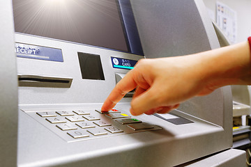 Image showing Press cancel button on ATM keypad