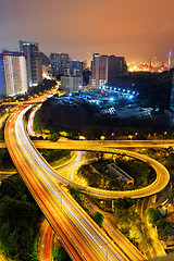 Image showing busy traffic night in finance urban 