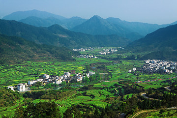 Image showing Rural landscape in wuyuan county, jiangxi province, china. 