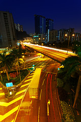 Image showing traffic light trails at night 