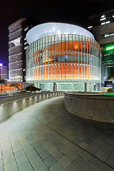 Image showing modern office building in downtown city at night