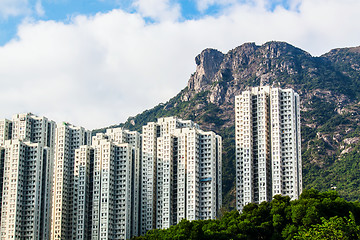 Image showing Hong Kong Housing landscape under Lion Rock 